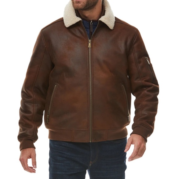 Rainforest Nubuck Sherpa Lined Jacket Russet Brown Size Large - Picture 2 of 3